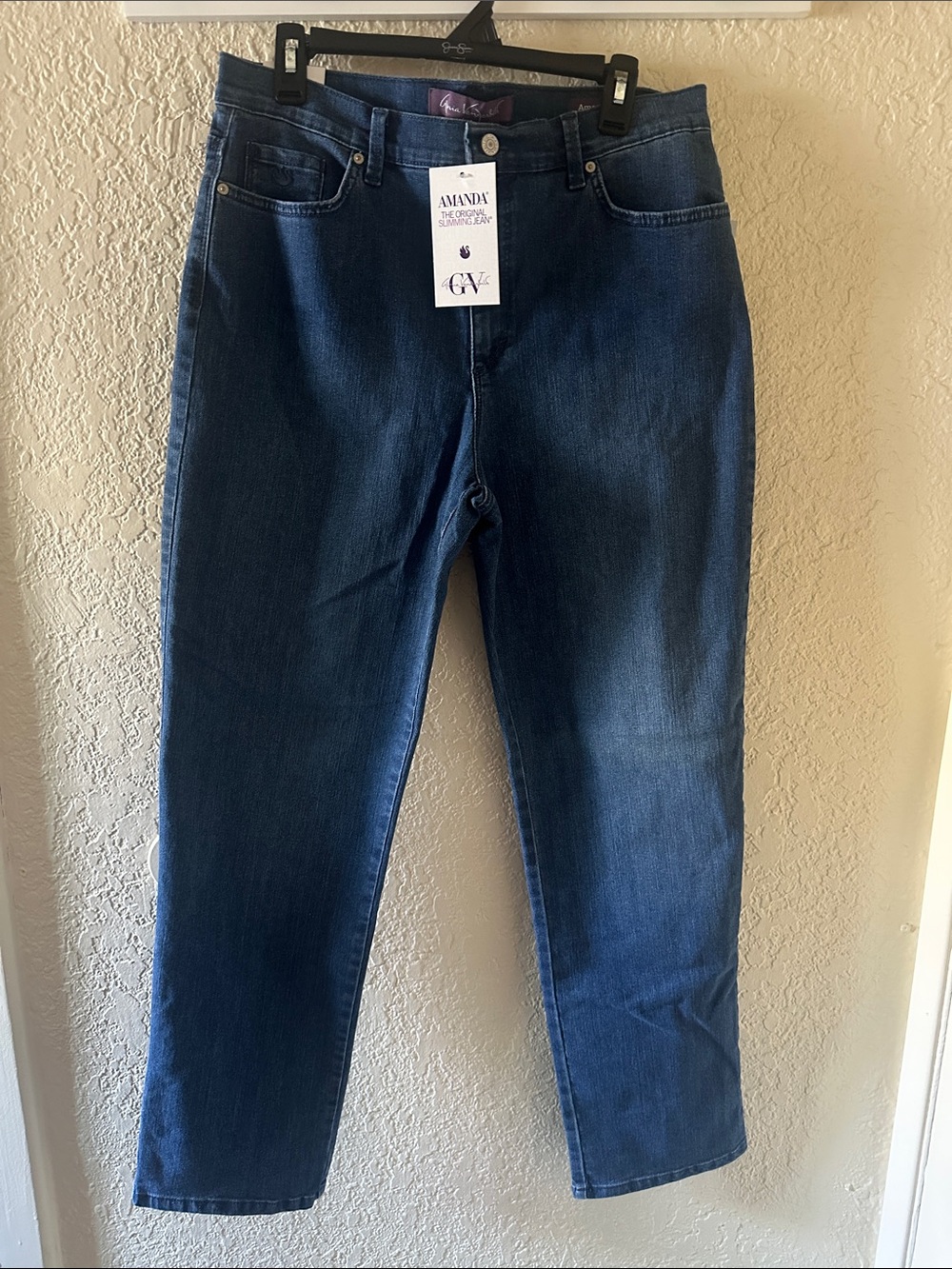 Gloria Vanderbilt Amanda High-Rise Jeans in Dark Blue Wash